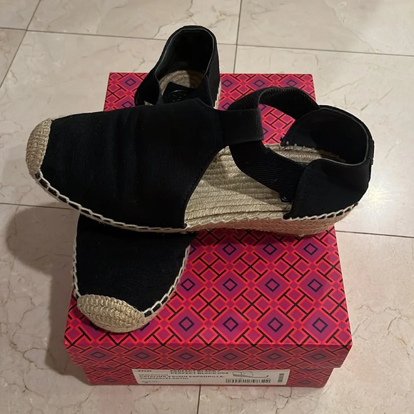 Tory Burch Shoes - TORY BURCH CATALINA 3 50MM BLACK ESPADRILLE CANVAS SHOES SIZE 8